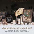 Aodaer Wedding Guest Book Alternative Drop Top Frame Heart Drop Wood Guest Book with Stand 122 Wooden Hearts Pens Box Mini Blackboard Rustic Wedding Decorations for Reception Baby Shower, Brown - Image 6