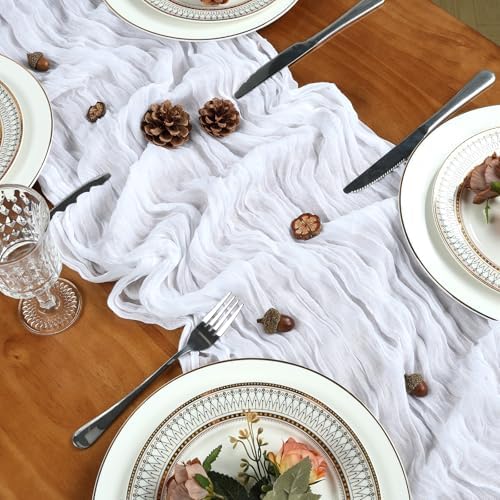 16 Pack 23 x 120 Inch White Table Runner 10Ft Cheesecloth - Image 4