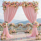 20x10ft Dusty Rose Backdrop Curtains for Wedding Parties Wrinkle Free Photo Backdrop Drapes for Photography Birthday Baby Shower Soft Fabric Party Backgournd for Photoshoot 5x10ft, 4 Panels - Image 5
