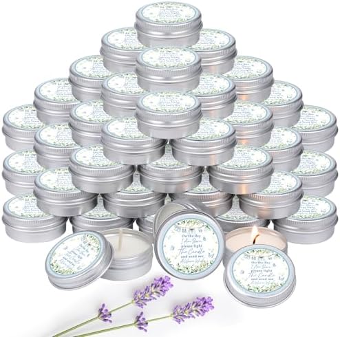 MTLEE 50 Pcs Greenery Baby Shower Scented Candles for Boy by MTLEE