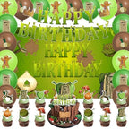 42pcs Green Monster Birthday Party Decorations Includes Cake Toppers,Cupcake Toppers, Banner, Backdrop, Balloons - Green Monster Theme Party Supplies by VANCIKI