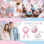 Baseball or Bows Gender Reveal Decorations, Party Balloons Decorations Kit Supplies Includes Balloons, Banner, Sash, Badge Backdrop, Topper, Poster, Balloon Boxes, Tablecloth, Marker 150 PCs - Image 5