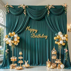 20x8ft Hunter Green Photo Backdrop Curtains for Parties Birthday Wrinkle Free Polyester Photoshoot Curtains Drapes Backdrop for Wedding Baby Shower Graduation Photography Background 4 Panels 5x8FT - Image 5