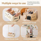 8 In 1 Wooden Baby Shower Crate Closet, Baby Basket with Handle Footprint Kit for Baby Shower Gifts, Baby Shower Wooden Gift Crate, Baby Personailzed Basket for Pregnancy New Parent - Image 5