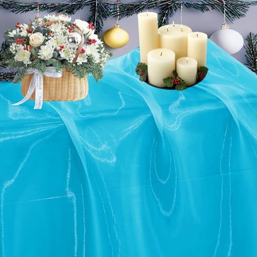 25 Yard Organza Fabric 44" Wide for Wedding Event Décor - Turquoise by MDS
