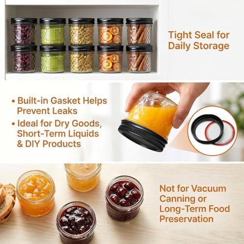 QAPPDA 4oz Clear Glass Mini Mason Jars, 40 Pack Small Canning Jars - Image 4