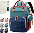 SHITIESHOU Diaper Bag Backpack Baby Bag, Baby Girl Boy Diaper Bag for Dad Mom with Pad, 16 Pockets, Pacifier Case, Large Diaper Bags Unisex for Travel (Colorful) by SHITIESHOU