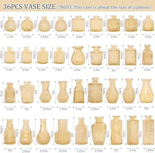 Set of 36 Glass Bud Vases Small Flower Vases for Centerpieces(Champagne) - Image 2