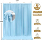 30x10ft Blue Backdrop Curtain Panels for Parties - Wrinkle Free Polyester Photo Curtain Backdrop Wedding Back Drop Fabric Drapes for Party Decorations Background for Photography - Image 4