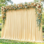 20x12ft Champagne Backdrop Curtain Panels for Parties - Wrinkle Free Polyester Photo Curtain Backdrop Wedding Back Drop Fabric Drapes for Party Decorations Background for Photography by WishCare