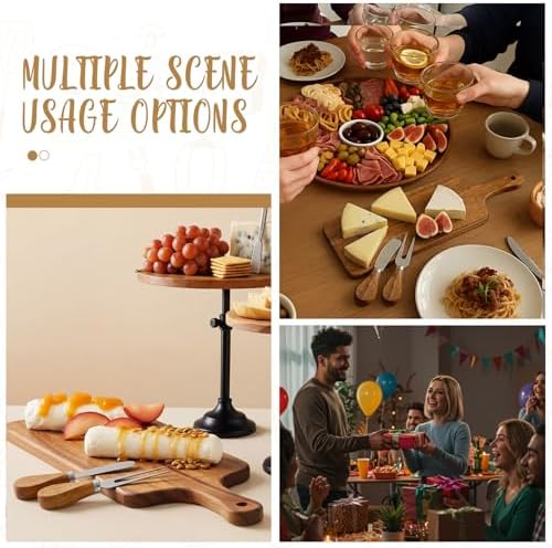Ziliny 6 Sets Baby Shower Game Prizes Cheese Board Gift Sets, Acacia Color - Image 6