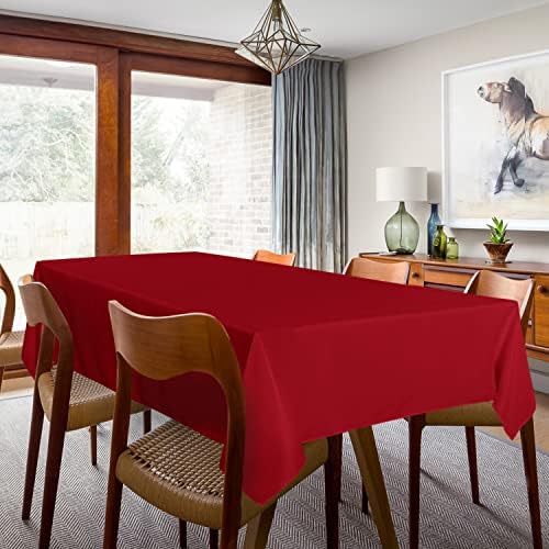 sancua 2 Pack Red Tablecloths 60x120 Inch for 8 Feet Rectangle Tables - Image 3