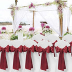 Burgundy Chair Sashes 50 Pack, Dark Red Marroon Satin Chair Ribbons for Party Wedding, Universal Chairs Ties Knots for Folding Chairs Decor - Image 2