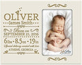 LifeSong Milestones Personalized New Baby Picture Frame | Birth Announcement Nursery Wall Décor | Baby Boy Room Frame - Ivory by LifeSongMilestones