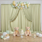 10 ft x 8 ft Wrinkle Free Light Green Backdrop Curtain for Parties, Light Green Polyester Photo Backdrop Drapes for Baby Shower Wedding Engagement Birthday Party Backdrop Stand,5ft x 8ft 2 Panels - Image 6
