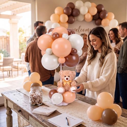 6 Sets Bear Baby Shower Decorations, Centerpieces,Brown - Image 6