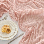 Fanami 6 Pack Cheesecloth Table Runner -10FT Dusty Pink Boho Gauze Cheese Cloth Table Runner 120 Inches Long Rustic Sheer Fabric Centerpieces for Wedding Birthday Party Bridal Baby Shower Decorations - Image 2