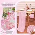 30 Pack Cheesecloth Table Runner 10FT Light Pink Table Runner Boho Gauze Cheese Cloth Table Runners Long Rustic Sheer Table Decorations for Wedding Party Baby Bridal Shower Birthday Holiday Home - Image 5