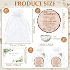 LemonRoad 192 Pcs Wedding Favors for Guests Cork Coasters Candles Bulk Thank You for Celebrating with Us Party Decoration Cards and Organza Bags for Wedding Gift Bridal Shower Party Favor (Round) - Image 2