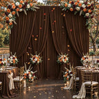 30x10ft Brown Backdrop Curtain Panels for Parties - Wrinkle Free Polyester Photo Curtain Backdrop Wedding Back Drop Fabric Drapes for Party Decorations Background for Photography - Image 3