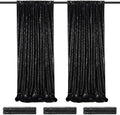 Sequin Backdrop Black Curtain 6 Panels 2ftx8ft Sparkly Party Background by QueenDream
