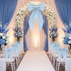 Crowye 7 Pcs Giant Satin Bow Decor, Large Blue Backdrop Decor - Image 4