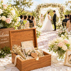 Keepsake Box,Large Acacia Wooden Memory Box Jewelry Box and Photo Storage Box for Wedding Baby Shower Decorative Storage Treasure Boxes with Lids(Brown) - Image 3