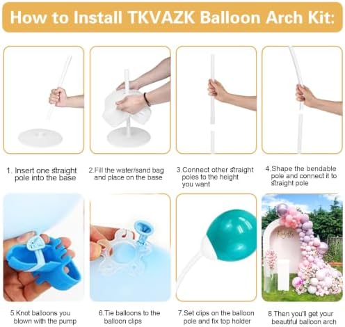 Balloon Arch Kit, Bendable 8FT and 6FT Half Balloon Arch Stand - Image 4