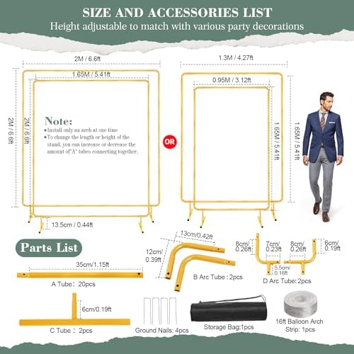 WellSign 6.6FTx6.6FT Wedding Balloon Arch Backdrop Stand Adjustable - Image 6