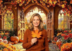 Fall Backdrop, 9x6FT Autumn Window Gothic Arch Door Backdrops - Image 4