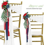 50 PCS Cheesecloth Chair Sashes Bows Wedding Aisle Decorations Chair Ribbon Ties Back Sash for Wedding Party Events Banquet Chair Cover Decoration (White) - Image 3