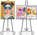 2 Pack Easel Stand for Sign, Heavy Duty Metal Display Stand with Chain Support, Black Height Adjustable Easels for Wedding Sign, Painting, Art by Unknown