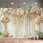20X10FT Luxurious Castle Palace Wedding Photography Backdrop Pink Rose Floral Bridal Backdrop Anniversary Ceremony Background Girl Party Decorations Baby Shower Banner Mother's Day Photo Booth Props - Image 5