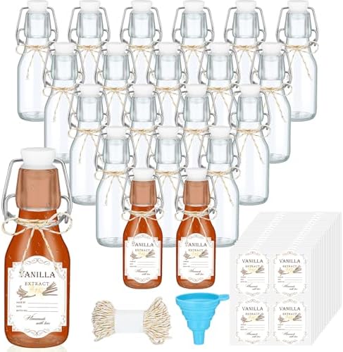 Queekay 20 Pack Mini Swing Top Glass Bottles by Queekay