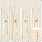 8 Panels Champagne Backdrop Curtain for Baby Shower Wrinkle Free 40ft x 10ft Backdrop Drapes Panels for Parties Wedding Bridal Shower Birthday Photo Photography Fabric Background Decoration by Suppromo