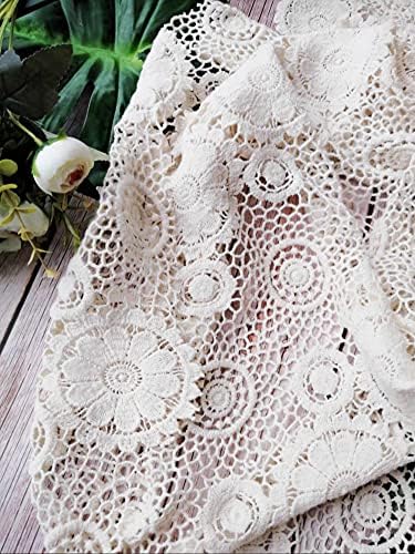 Honra Orraphtstu Baby Photography Props Lace Blanket for Newborn Photoshoot Layers Photo Posing Backdrop Boho (S, Beige) - Image 3