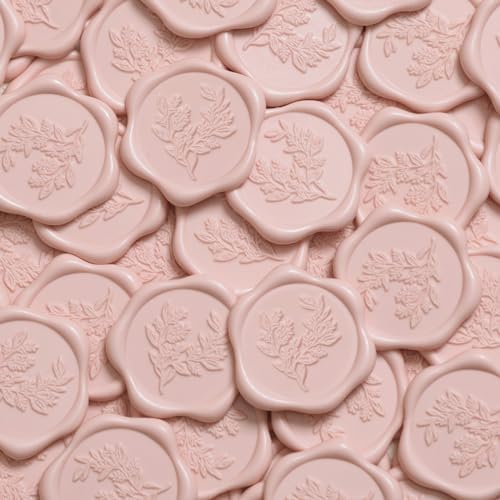 50 Pack Blush Pink Floral Vellum Jackets& Eucalyptus Wax Seal Stickers - Image 7