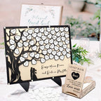 Wedding Guest Book Alternative, Guest Book Signs with Wooden Hearts Guest Book Wedding Reception for Wedding Anniversary Birthday Party Baby Shower (Black) - Image 6