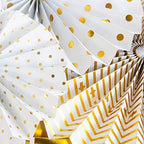 Party Decorations 8 Pcs Gold Paper Fans Set Graduation Birthday Baby Shower New Home Decoration Party DIY Decor - Image 4