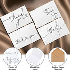 Teling 200 Set Thank You Cards with Envelopes Bulk, 6 x 4 Inch Blank Thank U Greeting Notes with Brown Kraft Envelopes Stickers Thankyou Card Set for Graduation Wedding Birthday Baby Shower(White) - Image 3