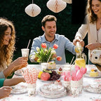 452 Pcs Bunny Birthday Party Decorations for 50 Guests, Pink Floral Bunny Paper Plates and Napkins Cups Cutlery Rabbit Disposable Tableware Set for Spring Baby Shower Birthday Supplies - Image 4