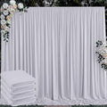 20 ft x 10 ft Wrinkle Free Silver Backdrop Curtain for Parties, Polyester Silver Grey Backdrop Drapes 4 Panels 5x10ft for Baby Shower Photoshoot Engagement Wedding Birthday Photography Background by Outpain