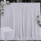 20 ft x 10 ft Wrinkle Free Silver Backdrop Curtain for Parties, Polyester Silver Grey Backdrop Drapes 4 Panels 5x10ft for Baby Shower Photoshoot Engagement Wedding Birthday Photography Background by Outpain