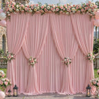 6 Panels Dusty Rose Backdrop Curtains - Wrinkle Free Fabric Backdrop Curtain for Photoshoot,10ft Wedding Party Photo Backdrop Drapes for Birthday Baby Shower Photography Stage Background Decorations by Shillance