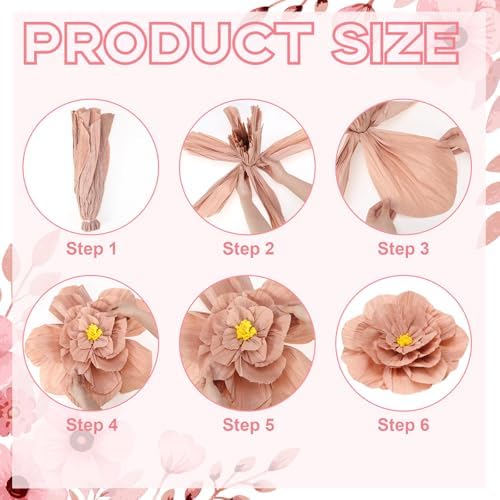 6 Pcs Pink Giant Paper Flower 28'' 24'' Large Tissue Paper Flower for Wall Pink Floral Decorations Large Hanging Tissue Pom Poms for Wall Wedding Bridal Baby Shower Tea Party Nursery - Image 5