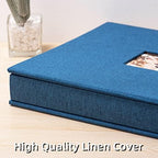 HoneyTolly Large Photo Album Self Adhesive, DIY Scrapbook Album for 600 Photos, 13"x12.6" 120 Pages Linen Cover Memory Book(Blue) - Image 6