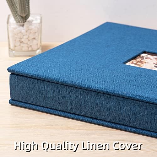 HoneyTolly Large Photo Album Self Adhesive, DIY Scrapbook Album for 600 Photos, 13"x12.6" 120 Pages Linen Cover Memory Book(Blue) - Image 6
