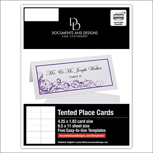 Scribble Vintage Swirl Printable Place Cards, Purple, Set of 150 (25 Sheets - Image 6