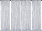 2FTx8FT Silver Glitter Sequin Curtain for Party Photography Backgrounds by QueenDream