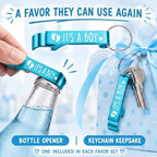 50 Sets Baby Shower Favors Shot Glasses Keychain Gifts, Gender, Blue - Image 4